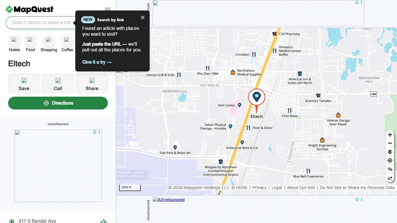 Eltech, 411 S Bender Ave, Humble, TX 77338, US - MapQuest